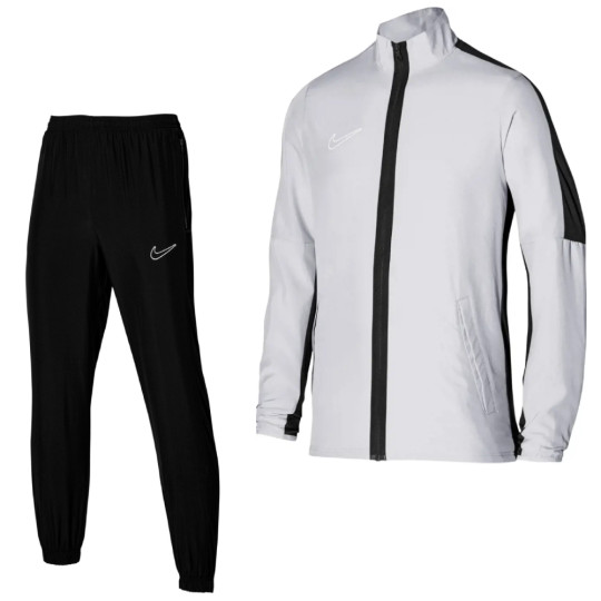 Nike Dri Fit Academy 23 Full Zip Trainingspak Woven Grijs Zwart Wit KNVBshop