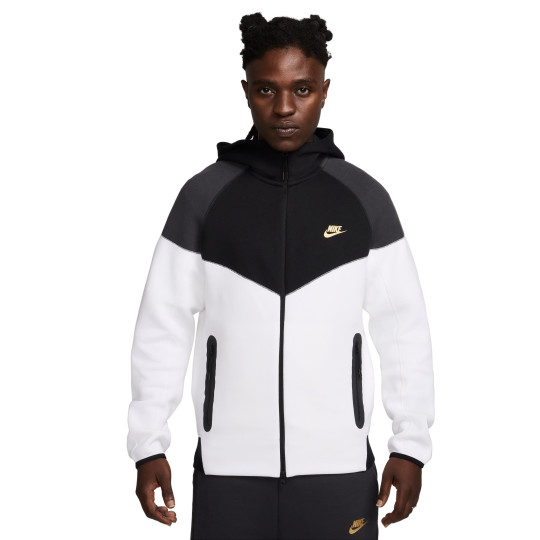 Nike tech fleece hoodie black and white online