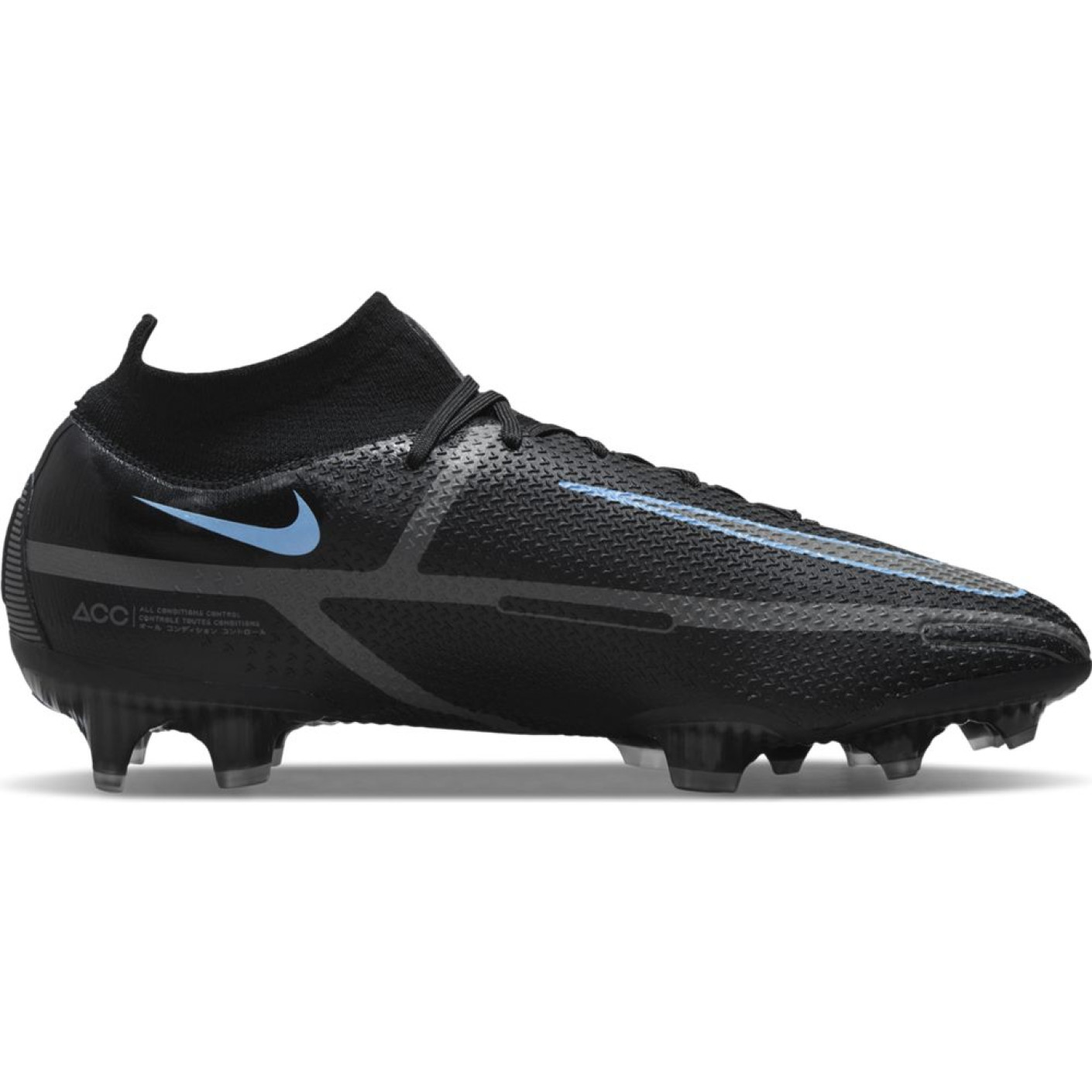 Nike Phantom GT 2 Elite Football Boots Grass with Collar Black Dark Grey KNVBshop