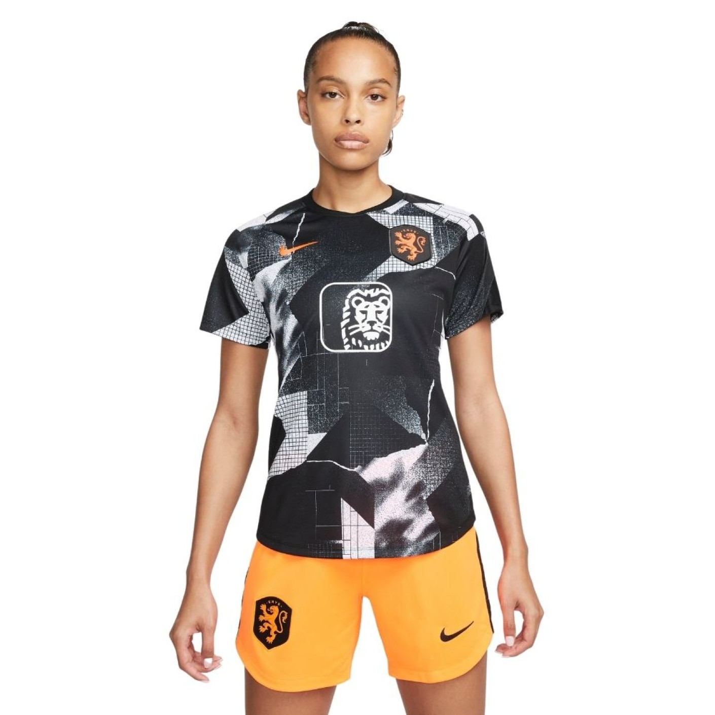 Nike Netherlands Pre Match Training Shirt 2022-2023 Women Black White ...