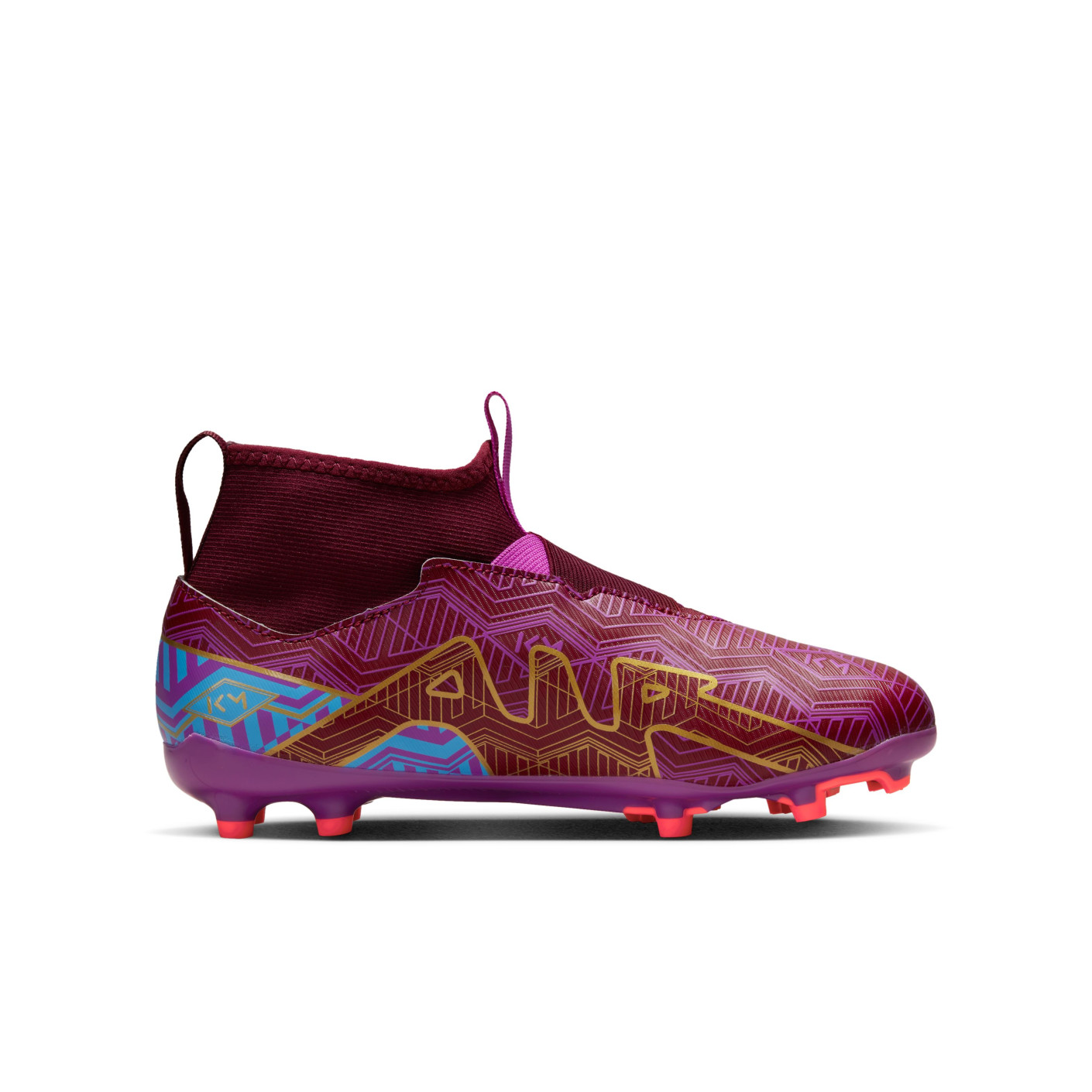 Nike Zoom Mercurial Superfly Academy 9 KM Grass Artificial Grass Football Shoes MG Kids Purple Burgundy Gold KNVBshop