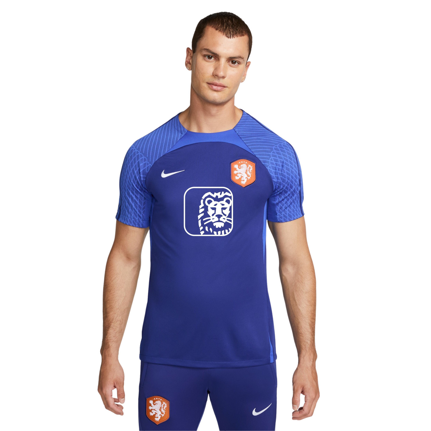 twaalf Haas Voorgevoel Nike Nederland Strike Training Shirt 2024 Blue White - KNVBshop.nl