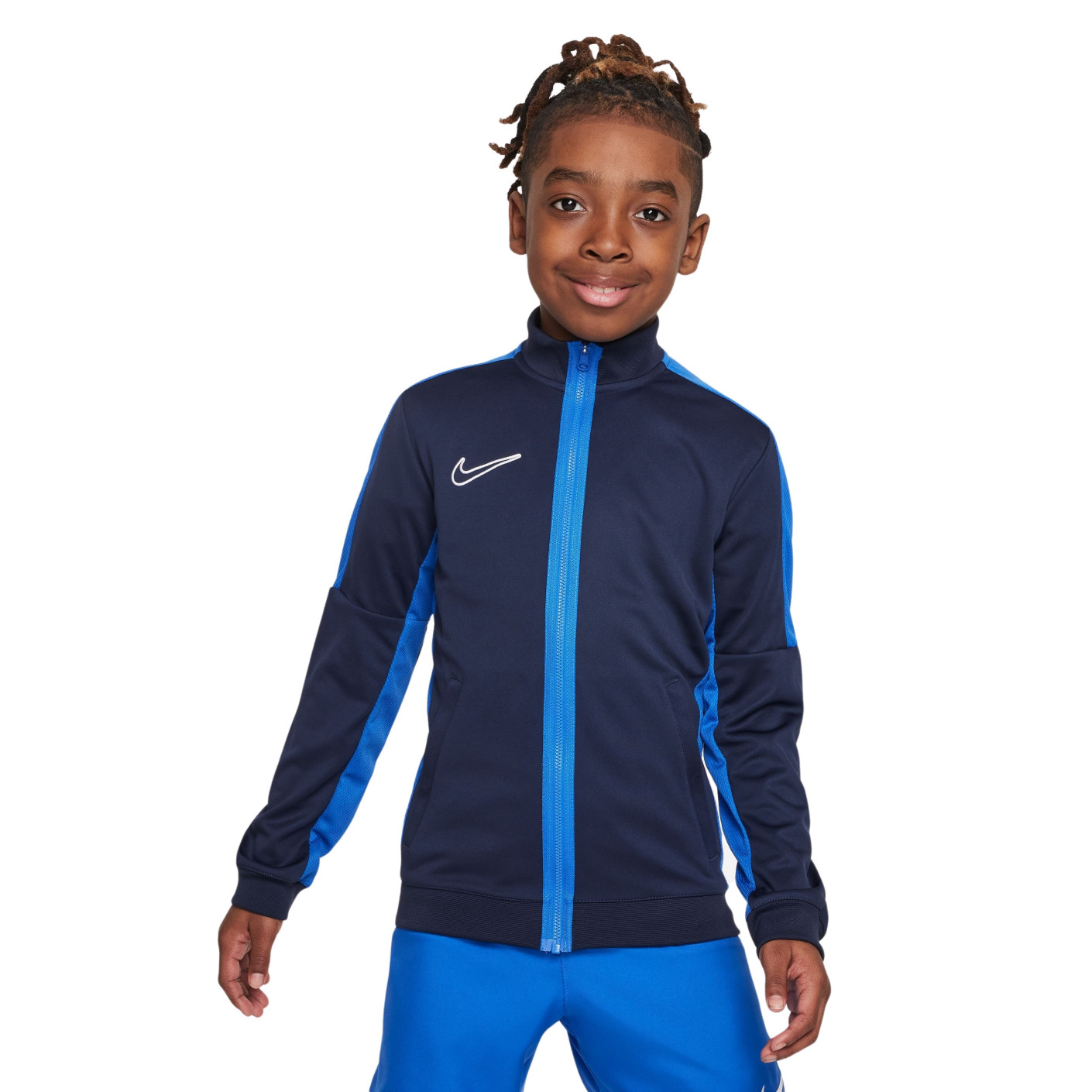 Nike Dri Fit Academy 23 Full Zip Tracksuit Kids Dark Blue White