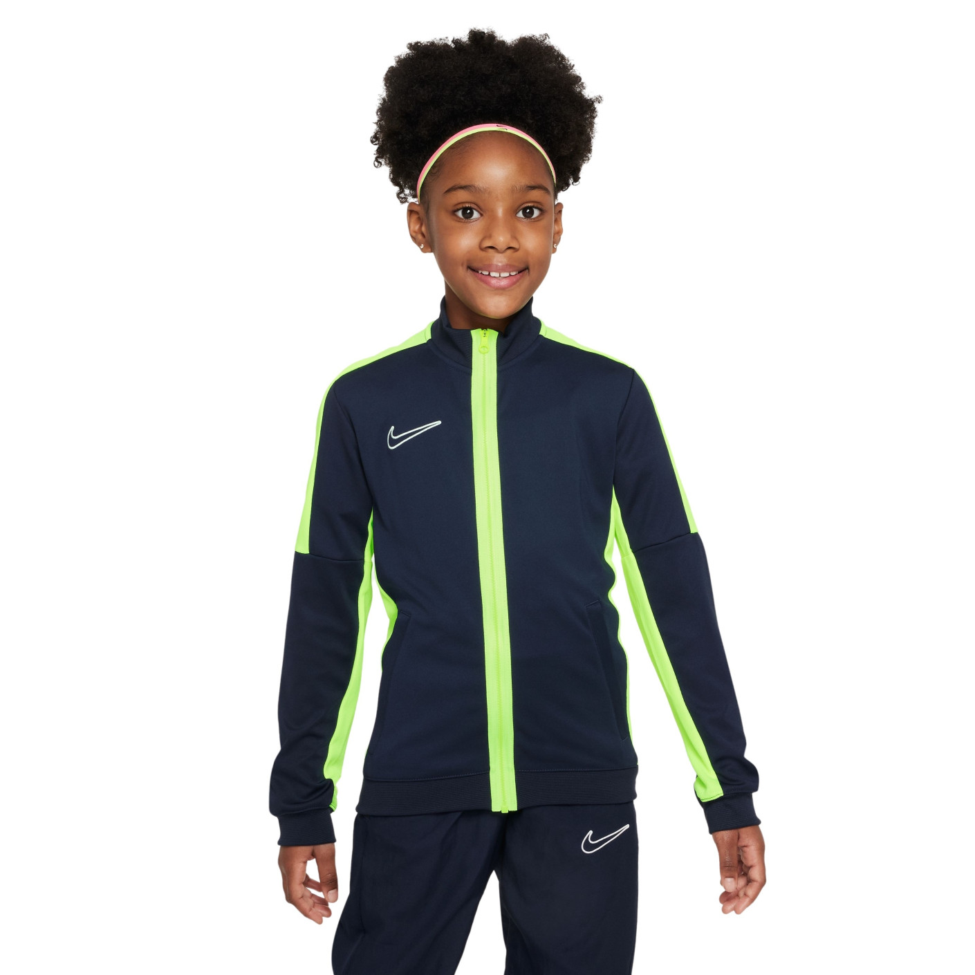 Nike Dri Fit Academy 23 Full Zip Tracksuit Kids Dark Blue Yellow White