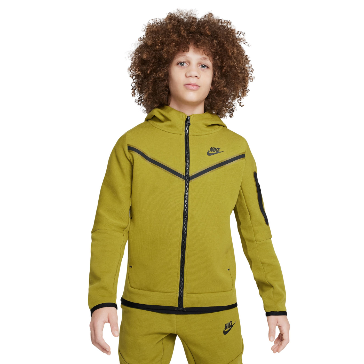 Nike Tech Fleece Tracksuit Sportswear Kids Light Olive Green Black KNVBshop