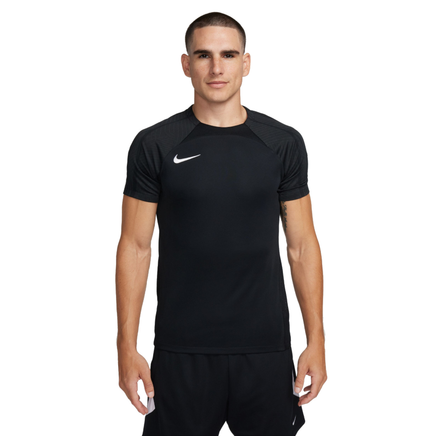 Nike Dri-Fit Strike III Training Shirt Black White - KNVBshop.nl