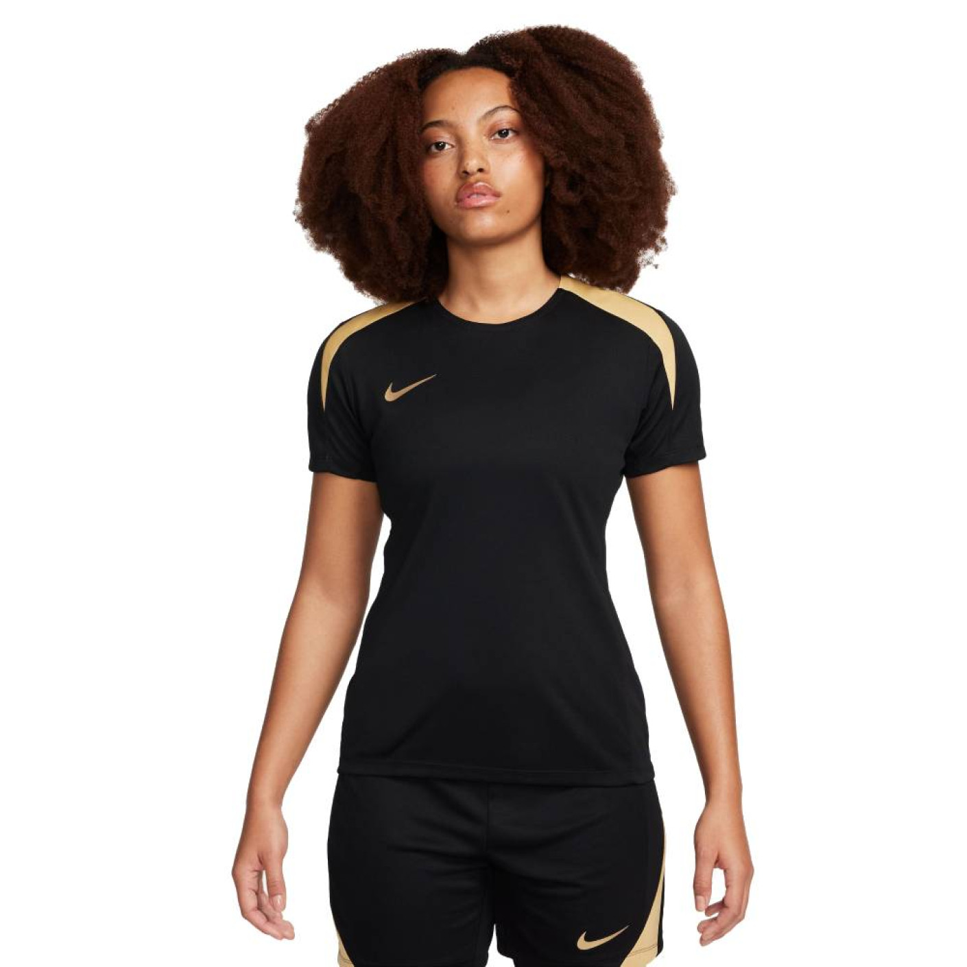 Nike Strike Trainingsshirt Dames Zwart Goud KNVBshop