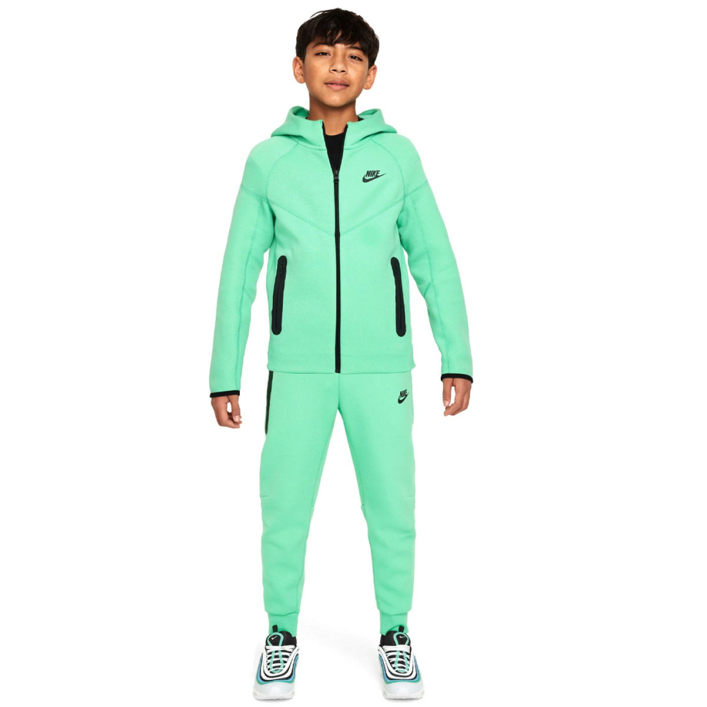 Nike Tech Fleece Tracksuit Sportswear Kids Mint Green Black KNVBshop