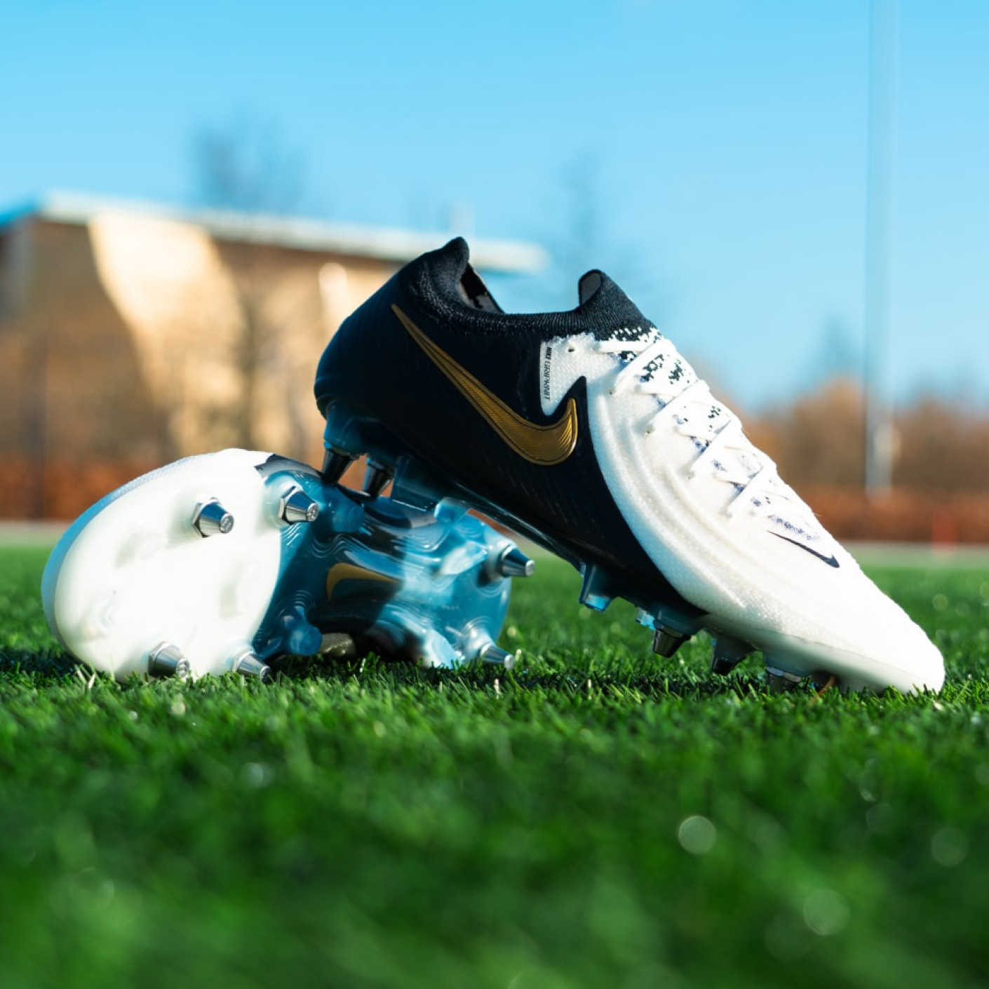 Gold and white nike football boots best sale