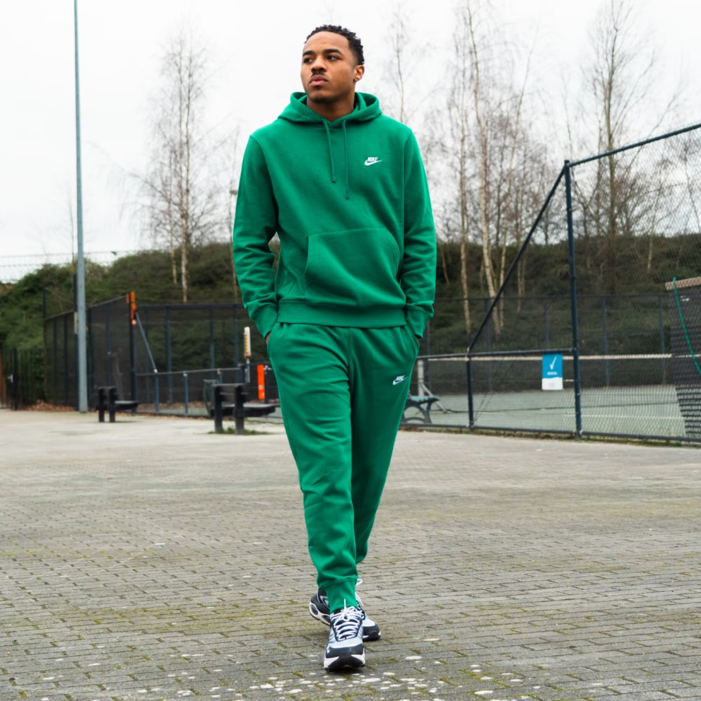 Nike Sportswear Club Fleece Hoodie Tracksuit Green White KNVBshop