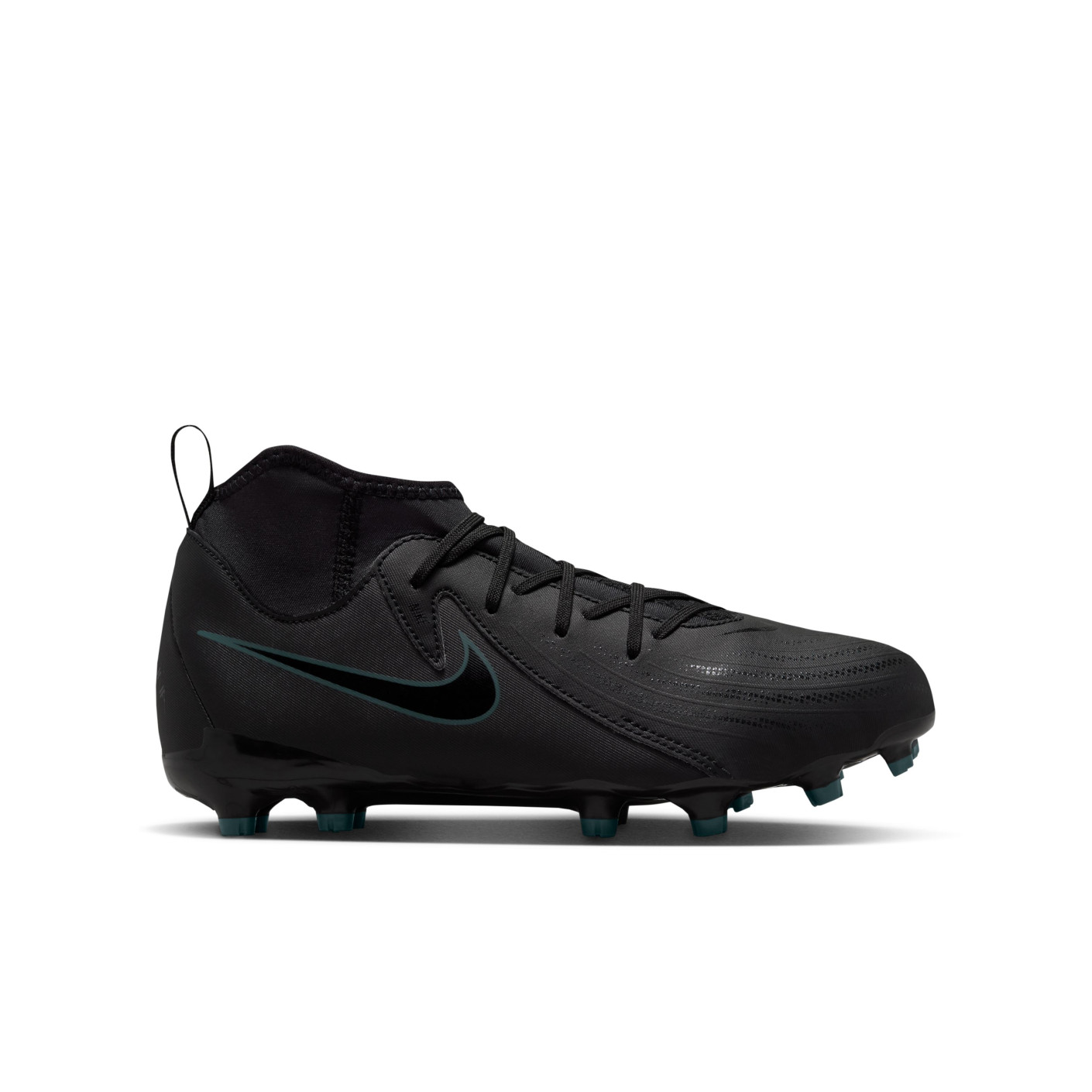 Nike Phantom Luna Academy II Grass/Artificial Grass Football Shoes (MG) Kids Black Dark Green