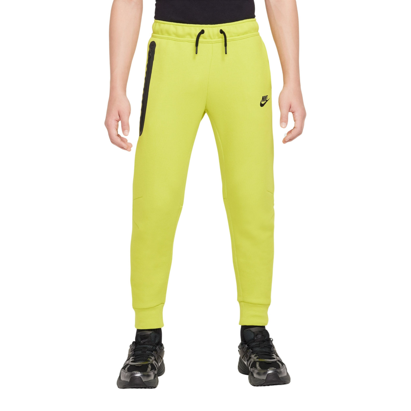 Nike Tech Fleece Sweat Pants Sportswear Kids Yellow Black