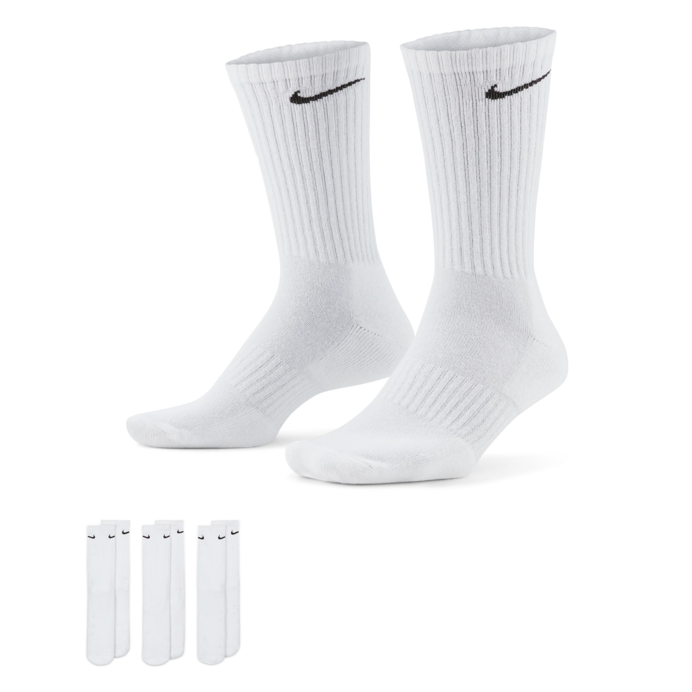 Nike Everyday Cushioned Sports Socks 3 Pack White