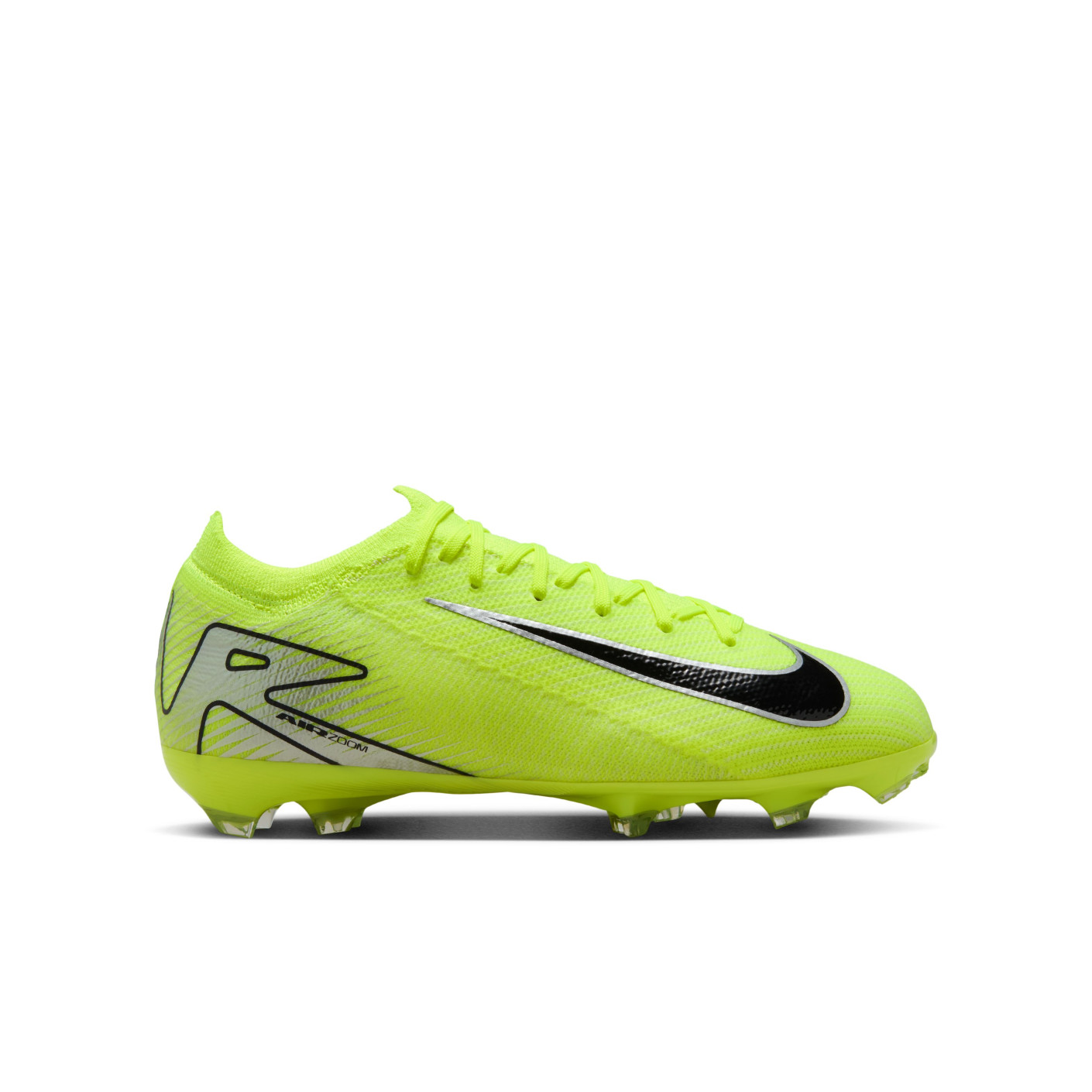 Nike Zoom Mercurial Vapor 16 Pro Gras Football Shoes FG Kids Neon Yellow Black Silver KNVBshop