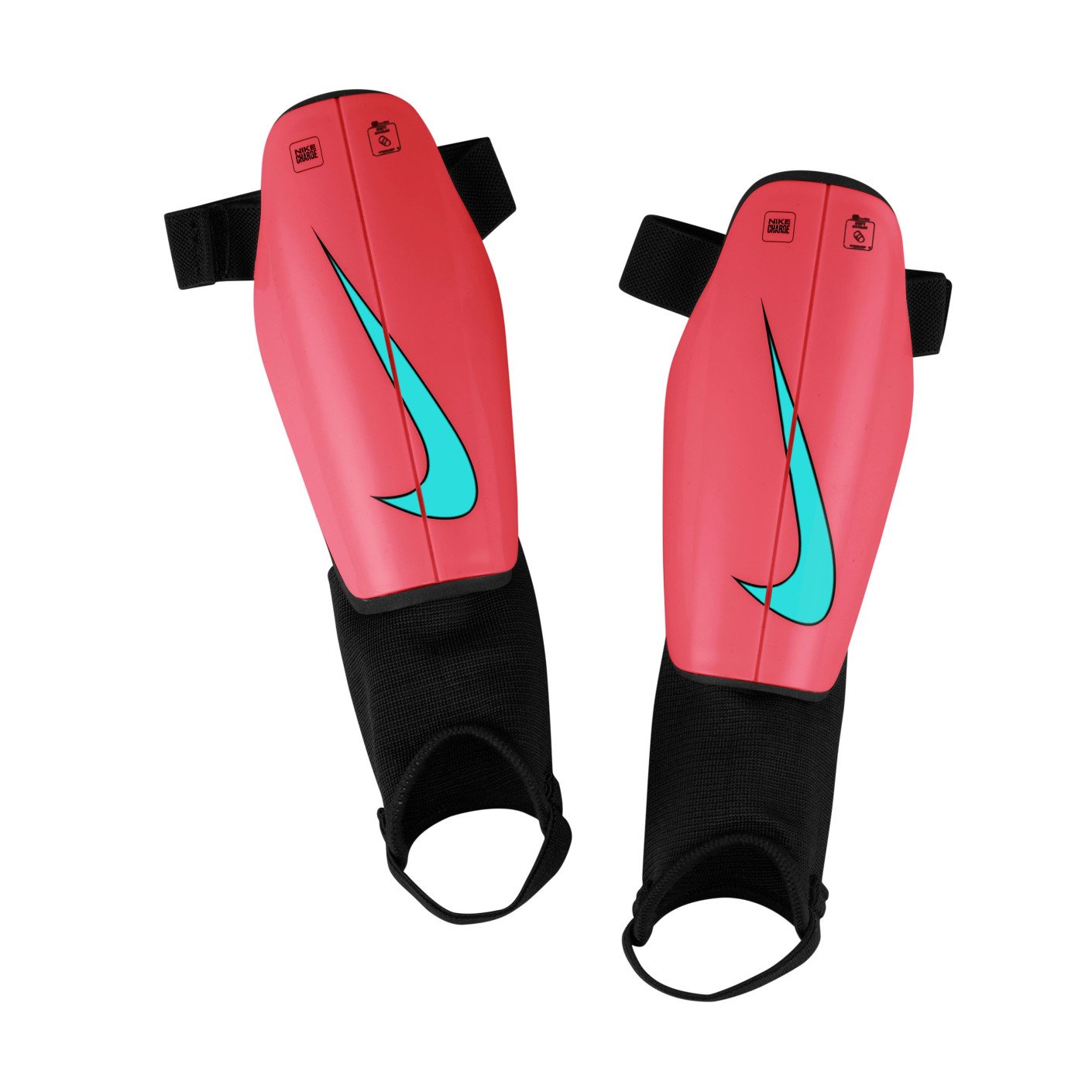 Nike Charge Kids Shin Guards Red Black Turquoise