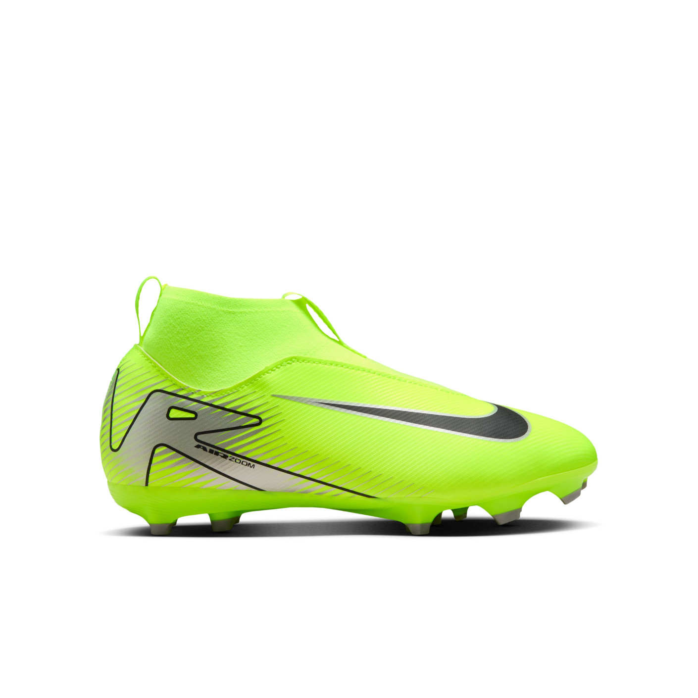 Nike Zoom Mercurial Superfly 10 Academy Grass/Artificial Grass Football Shoes (MG) Kids Neon Yellow Black Silver