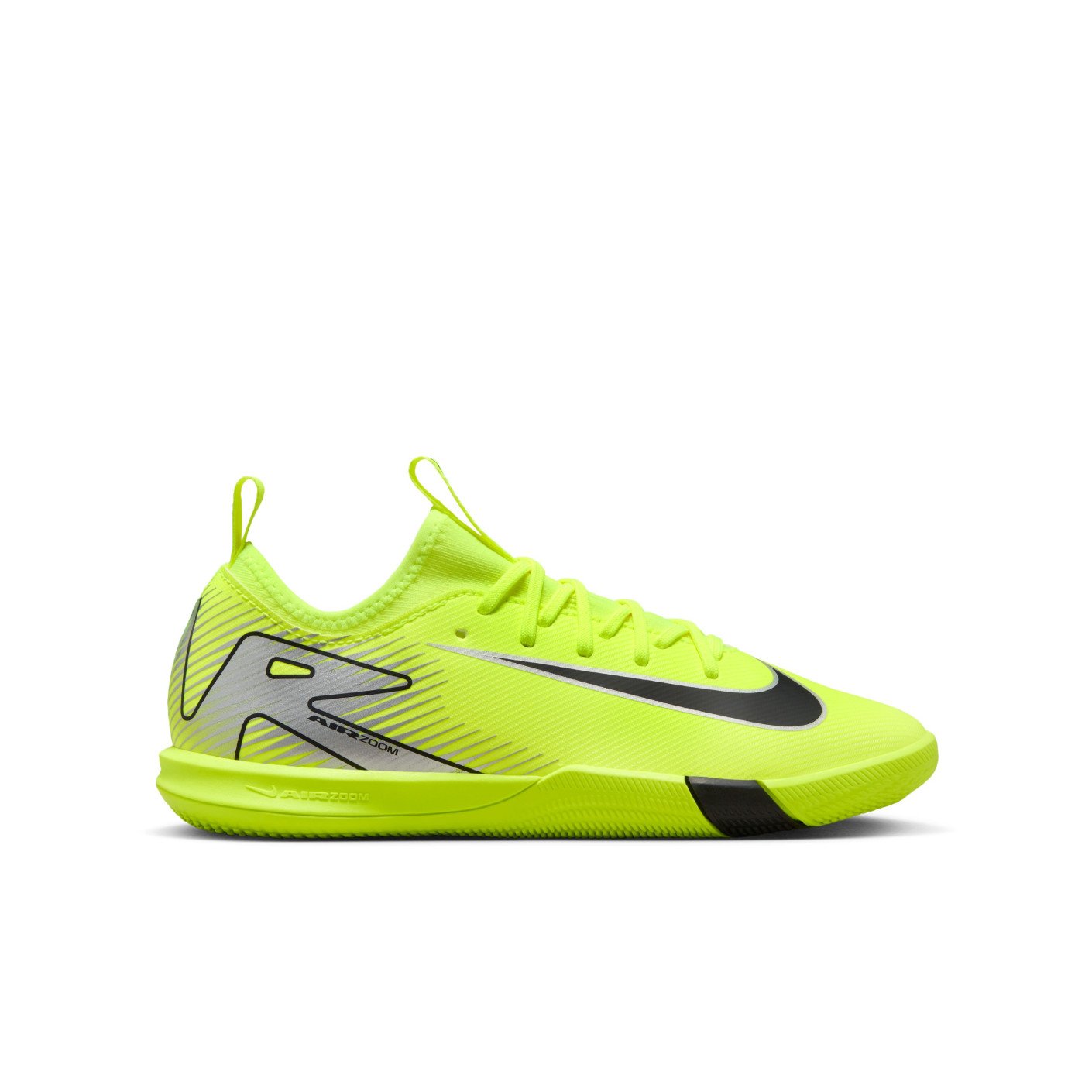 Nike Zoom Mercurial Vapor 16 Academy Indoor Football Boots (IN) Kids Neon Yellow Black Silver