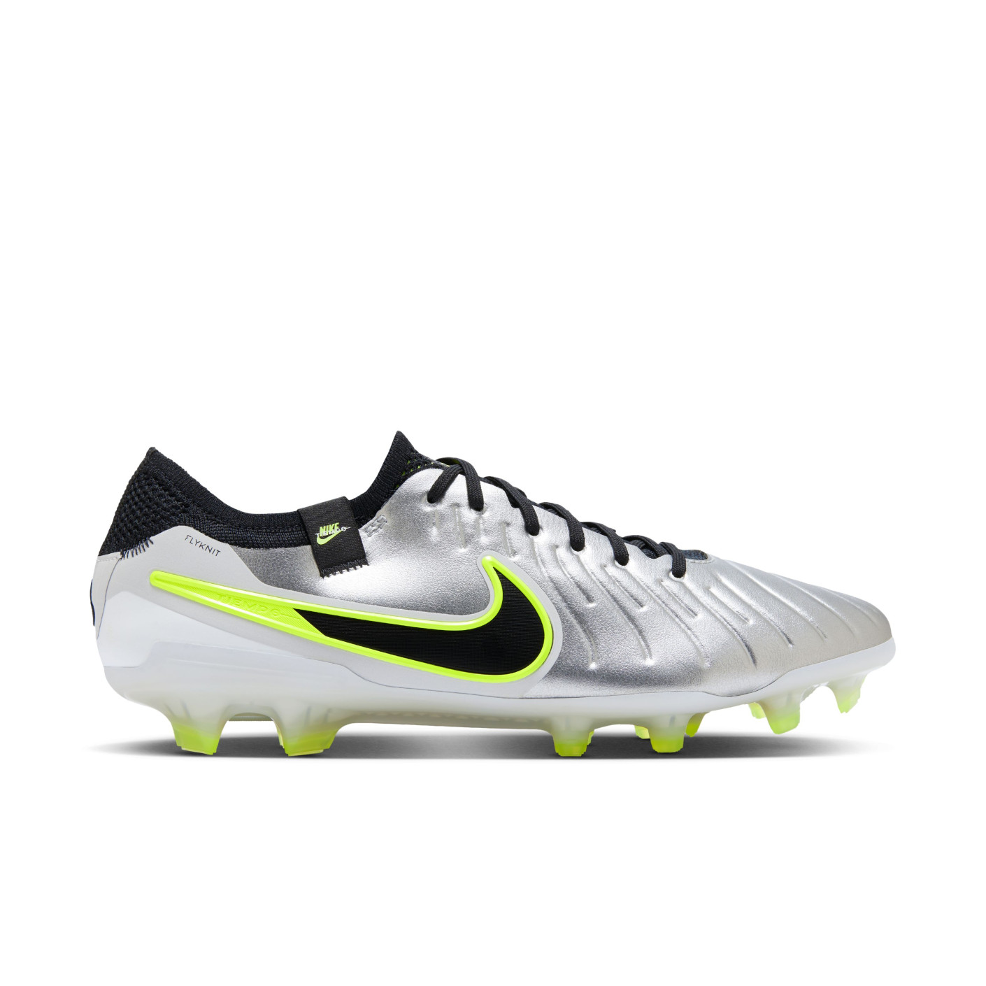 Nike Tiempo Legend 10 Elite Gras Voetbalschoenen (FG) Zilver Zwart Neongeel