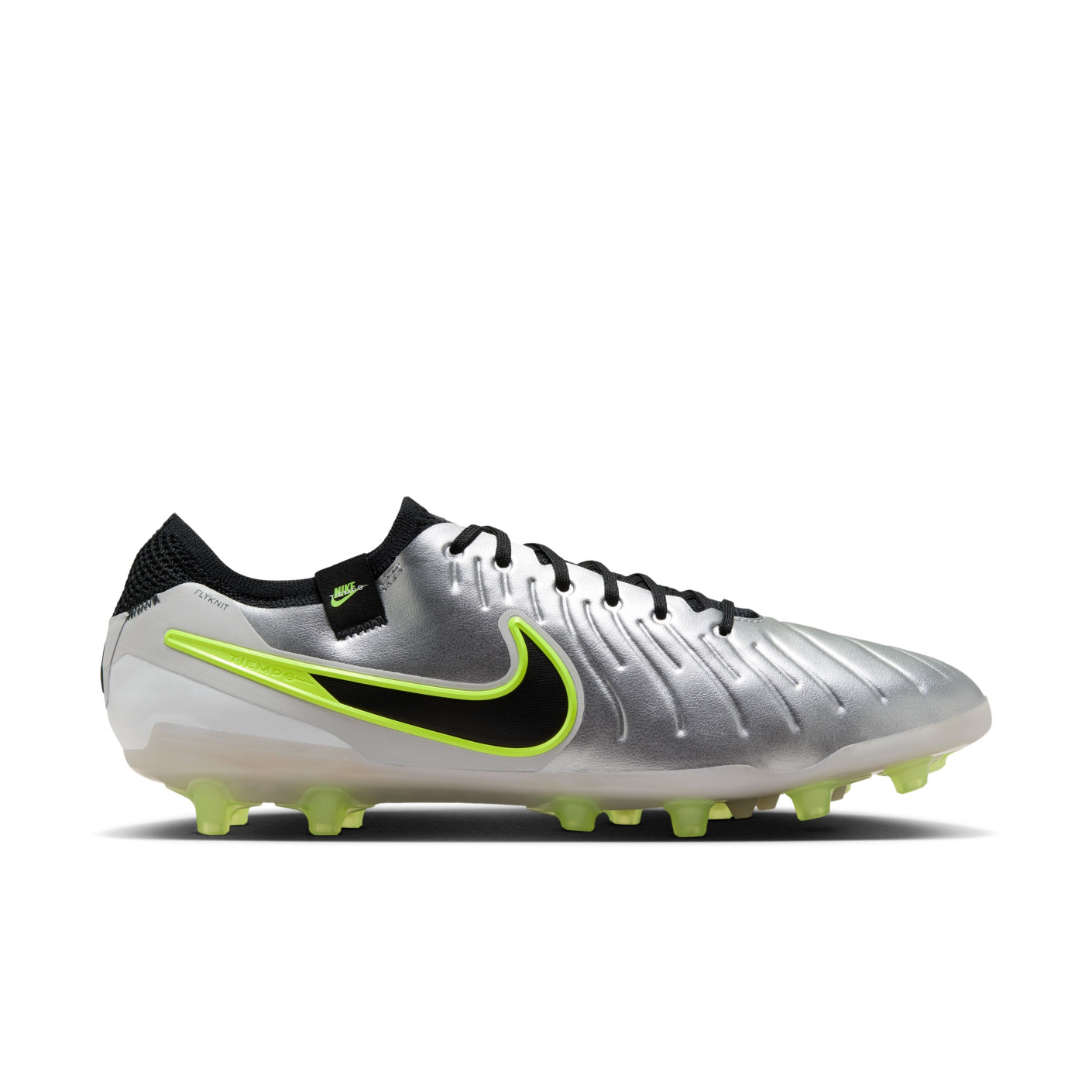 Nike Tiempo Legend 10 Elite Kunstgras Voetbalschoenen AG Zilver Zwart Neongeel KNVBshop