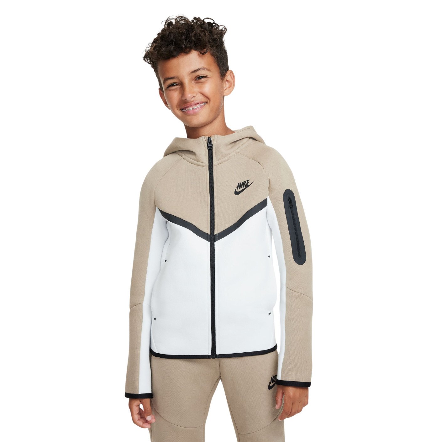 Nike Tech Fleece Vest Sportswear Kids Beige White Black