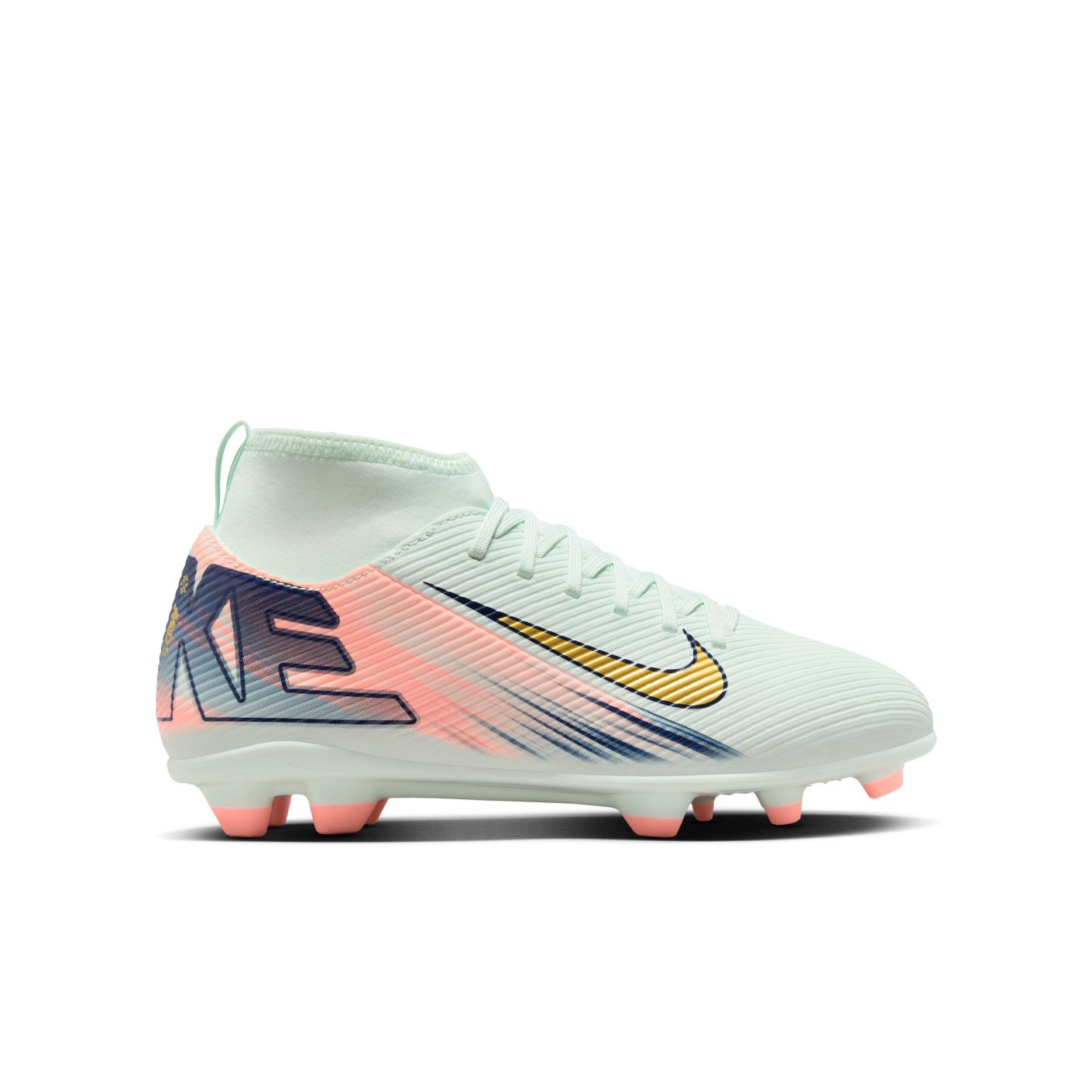 Nike Mercurial Superfly Club 10 MDS Grass Artificial Grass Football Shoes MG Kids Mint Green Blue Pink Gold