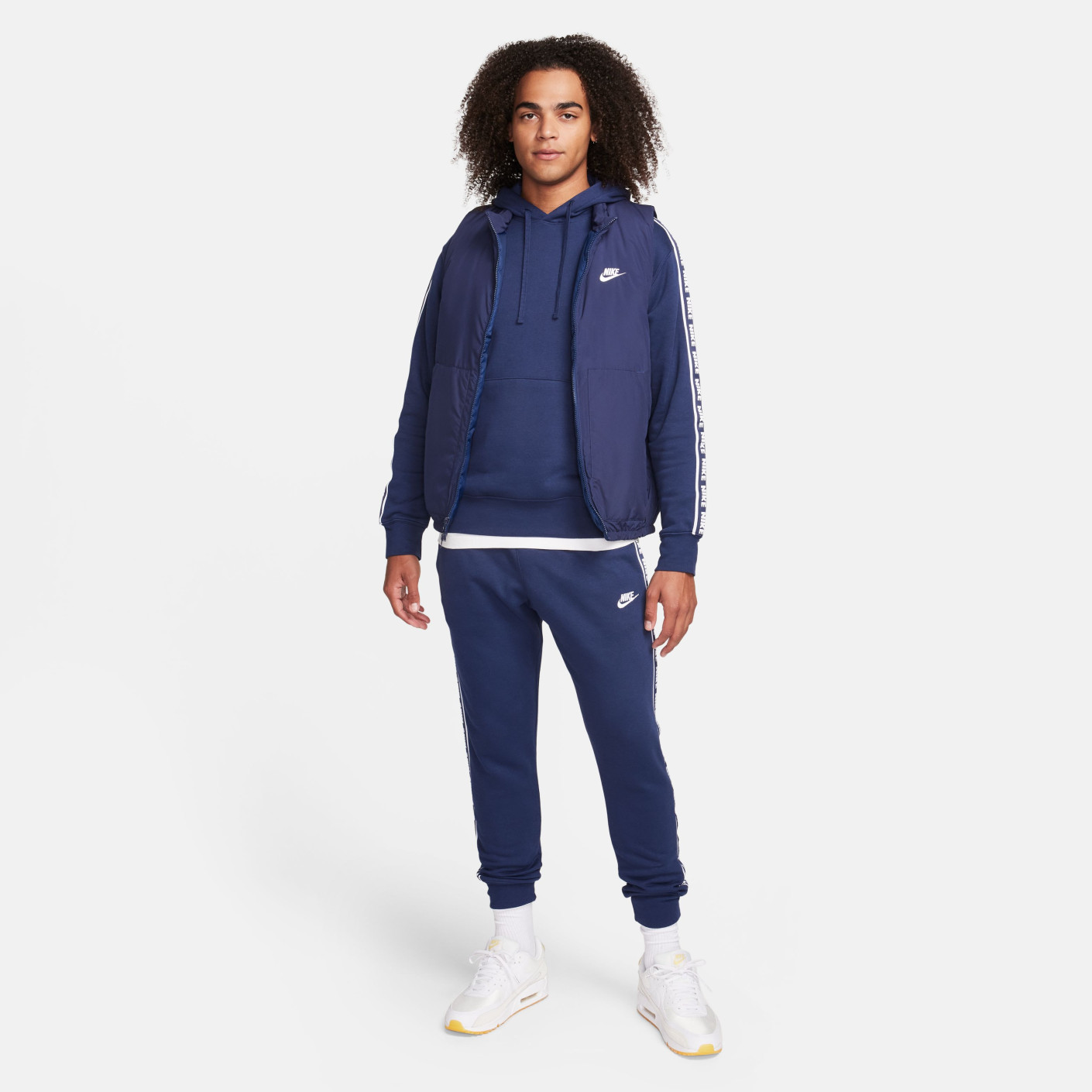 Nike Club Fleece Hooded Tracksuit Dark Blue White KNVBshop