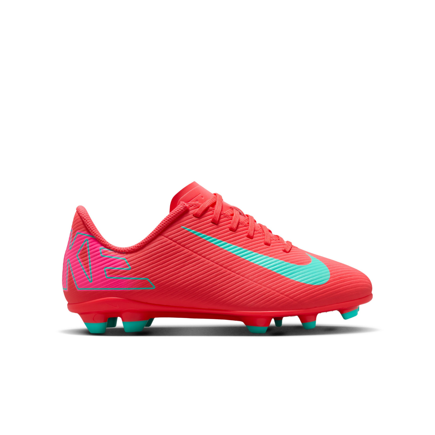 Nike Mercurial Vapor Club 16 Grass/Artificial Grass Football Shoes (MG) Kids Red Turquoise Pink