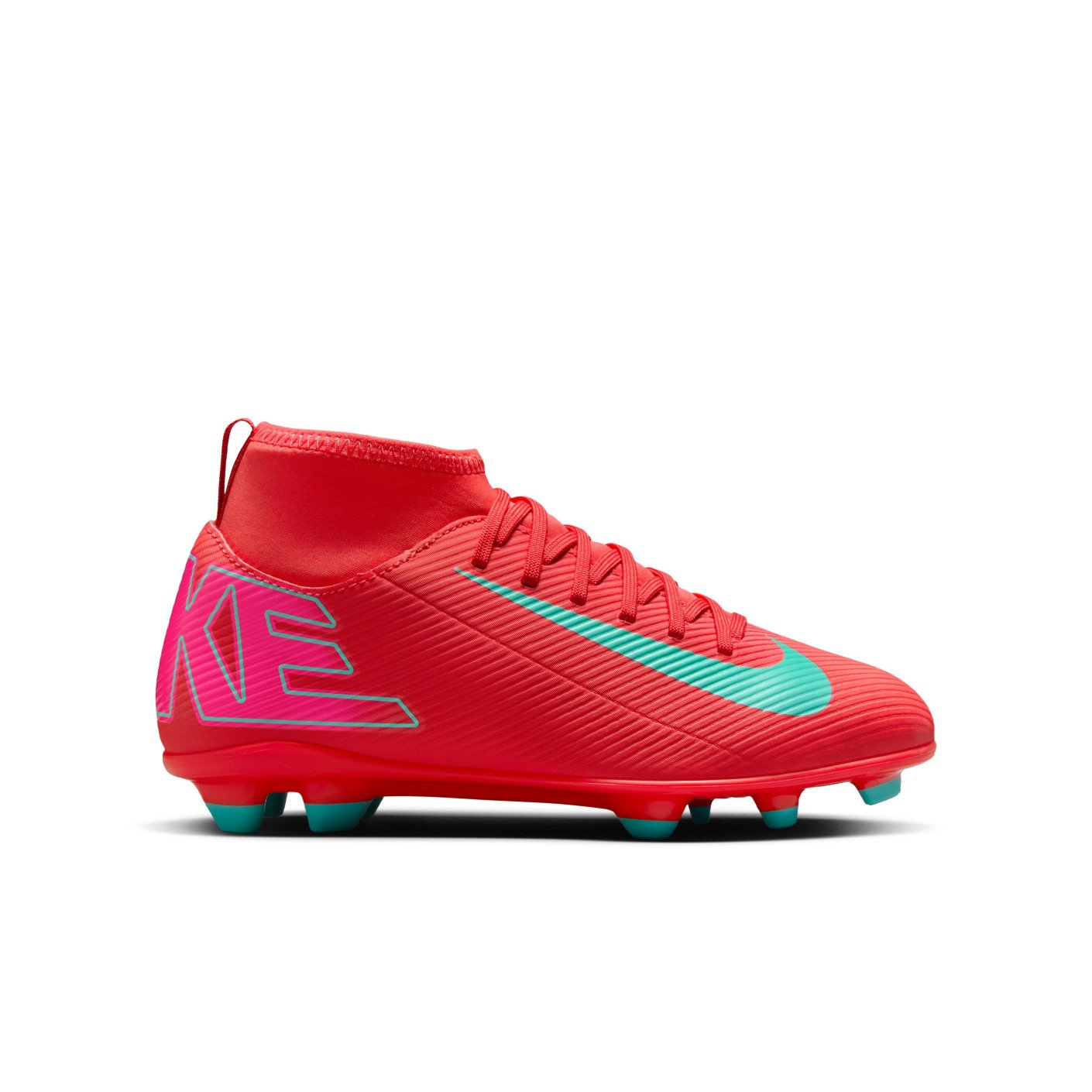 Nike Mercurial Superfly Club 10 Gras / Kunstgras Voetbalschoenen (MG) Kids Rood Turquoise Roze