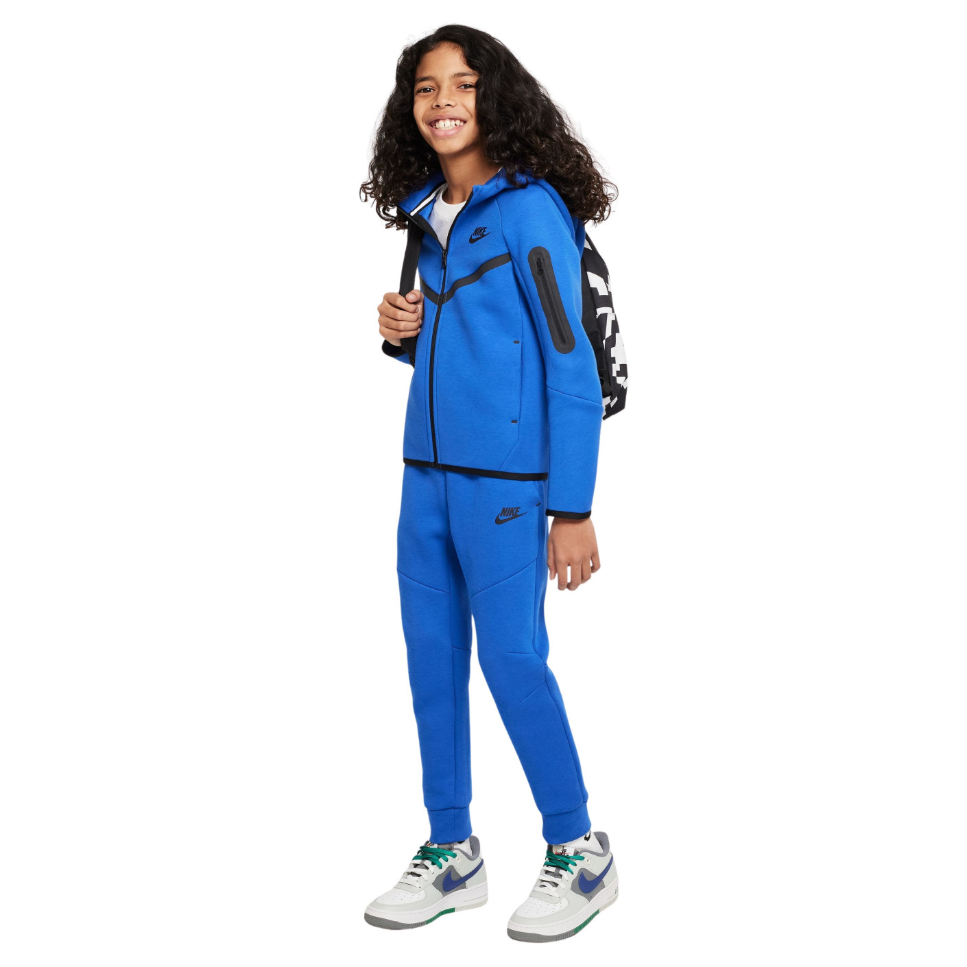 Nike Tech Fleece Tracksuit Sportswear Kids Blue Black