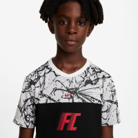 Nike F.C. Kids Football Shirt Light Grey Black Red