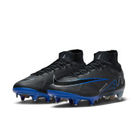 Nike Zoom Mercurial Superfly 9 Elite Iron-Nop Football Shoes (SG) Anti-Clog Black Blue White