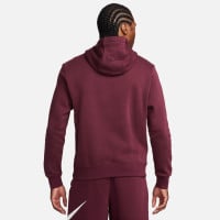 Nike Sportswear Club Hoodie Fleece Burgundy White