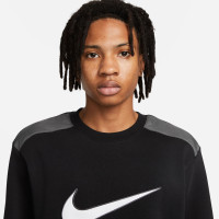 Nike Sportswear Crew Sweater Fleece Black White Grey