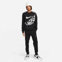 Nike Sportswear Crew Sweater Fleece Black White Grey