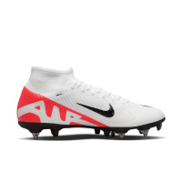 Nike Zoom Mercurial Superfly Academy 9 Iron-NOP Football Shoes (SG) Anti-Clog White Bright Red Black