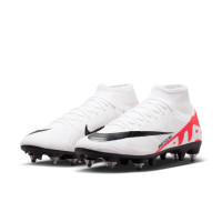 Nike Zoom Mercurial Superfly Academy 9 Iron-NOP Football Shoes (SG) Anti-Clog White Bright Red Black