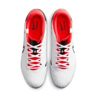 Nike Tiempo Legend Academy 10 Iron-Nop Football Shoes (SG) Anti-Clog White Black Bright Red