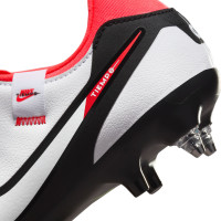 Nike Tiempo Legend Academy 10 Iron-Nop Football Shoes (SG) Anti-Clog White Black Bright Red