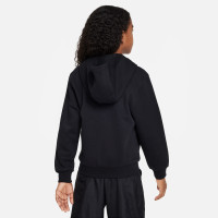 Nike Mbappé Club Fleece Hoodie Kids Zwart Lichtblauw Geel Oranje