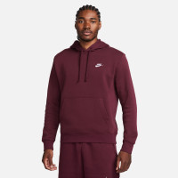 Nike Sportswear Club Fleece Tracksuit Hooded Dark Red White