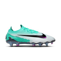 Nike Phantom Elite GX IJzeren-Nop Voetbalschoenen (SG) Anti-Clog Turquoise Zwart Paars Wit