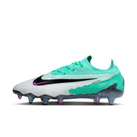 Nike Phantom Elite GX IJzeren-Nop Voetbalschoenen (SG) Anti-Clog Turquoise Zwart Paars Wit