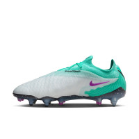 Nike Phantom Elite GX IJzeren-Nop Voetbalschoenen (SG) Anti-Clog Turquoise Zwart Paars Wit