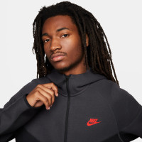 Nike Tech Fleece Sportswear Tracksuit Black Grey Bright Red