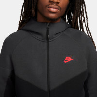 Nike Tech Fleece Sportswear Tracksuit Black Grey Bright Red