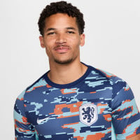 Nike Nederlands Elftal Pre-Match Wedstrijdtenue Uit 2024-2026 Blauw Wit