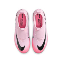 Nike Zoom Mercurial Superfly 9 Academy Laceless Grass/Artificial Grass Football Shoes (MG) Kids Light Pink Hot Pink Black