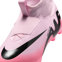 Nike Zoom Mercurial Superfly 9 Academy Laceless Grass/Artificial Grass Football Shoes (MG) Kids Light Pink Hot Pink Black