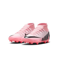 Nike Mercurial Superfly Club 9 Grass/Artificial Grass Football Shoes (MG) Kids Light Pink Black