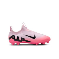 Nike Zoom Mercurial Vapor Academy 15 Laceless Grass/Artificial Grass Football Shoes (MG) Kids Light Pink Black